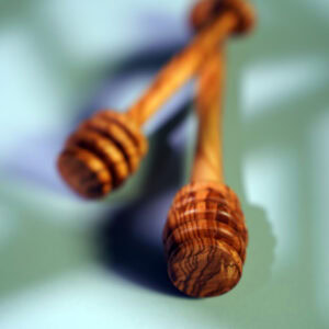 olive wood honey dipper