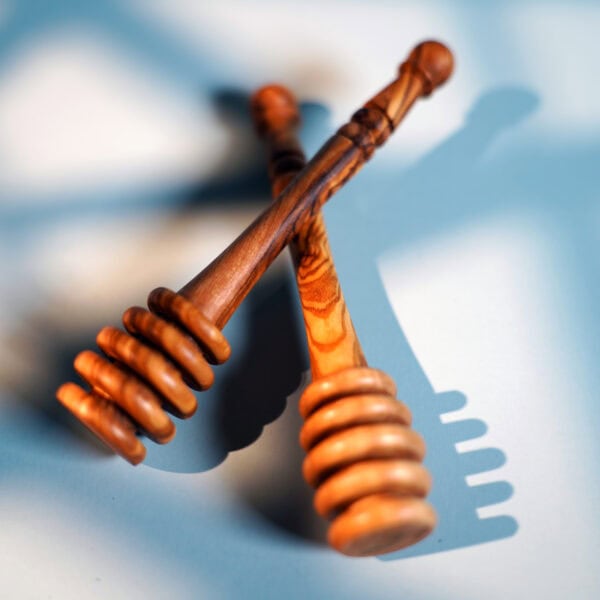 olive wood honey dipper