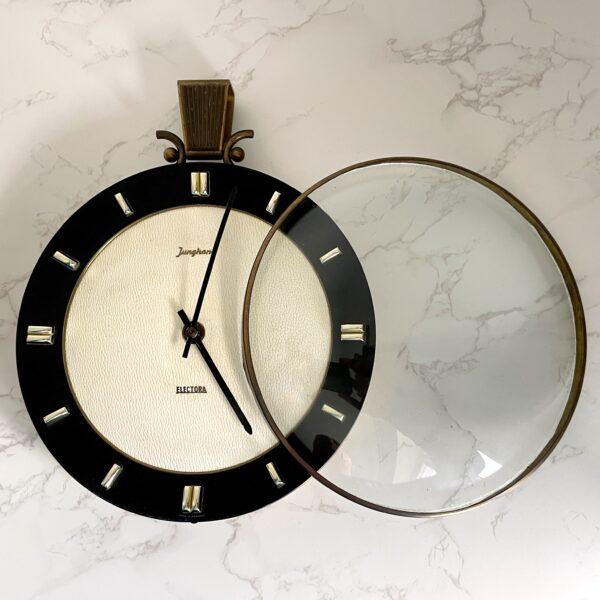 Art Deco Junghans Exacta Wall Clock open glass