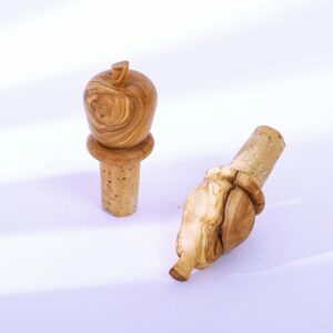 olive wood bottle stoppers set of 2