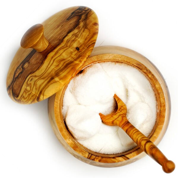 Handmade Olive Wood Sugar Bowl with Lid and Spoon - Image 5