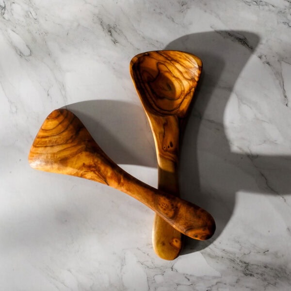 olive wood serving spoon