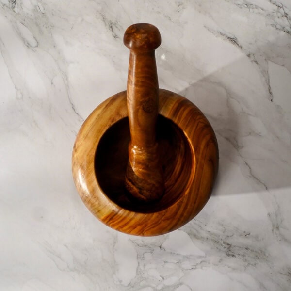 olive wood pestle morta