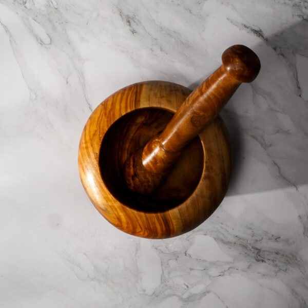 olive wood pestle morta