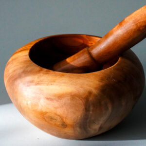 olive wood pestle mortar