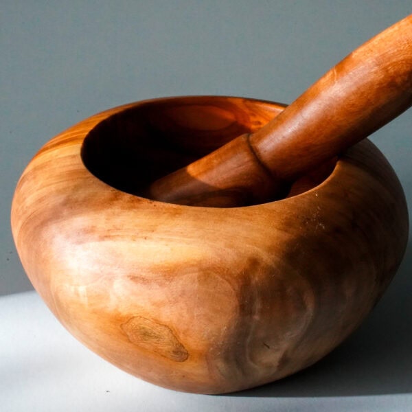 olive wood pestle mortar