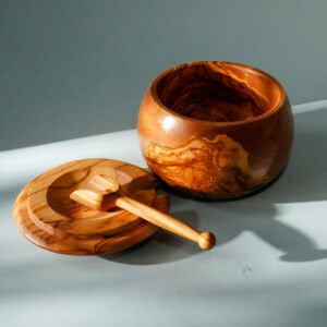 olive wood salt cellar