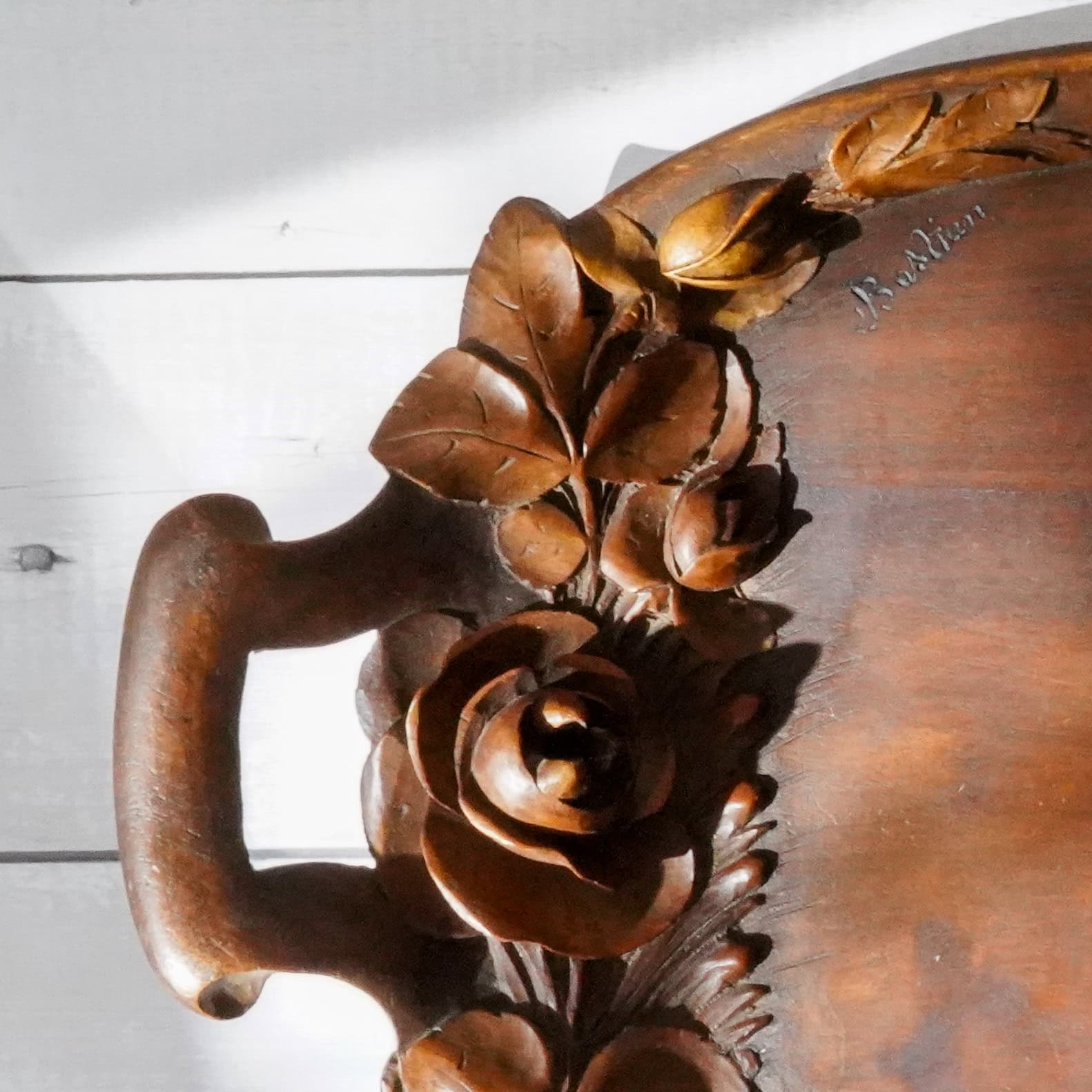 Revival Carved Wood Tray