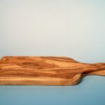 Handmade Olive Wood Serving Platter - Wooden Cutting Board with Handle (30cm)