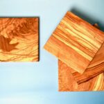 Handmade Olive Wood Coasters Set of 4
