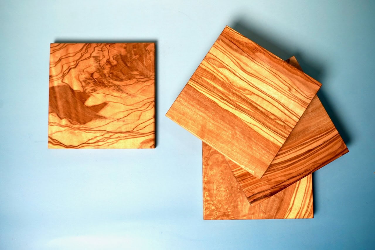 olive wood coasters